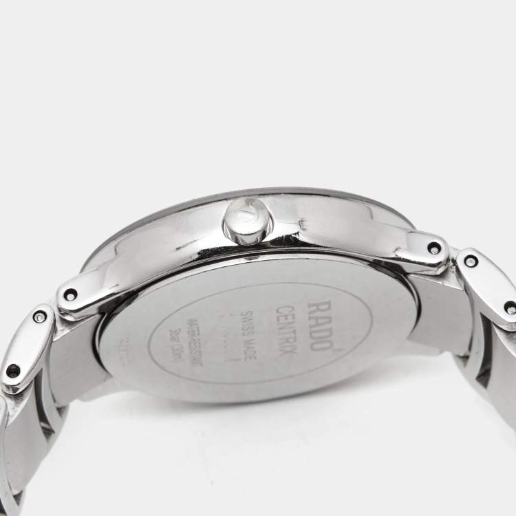 Pre Owned Rado Black Stainless Steel Diamond Centrix R30928713 Women's Wristwatch 28 mm