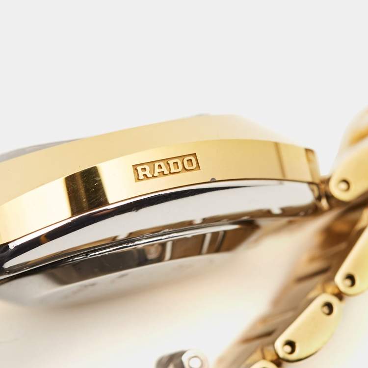 Pre Owned Rado Champagne Tungsten Carbide Gold Plated Stainless Steel DiaStar R12416394 Women's Wristwatch 27.30 mm