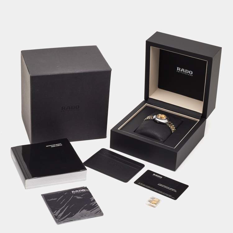 Pre Owned Rado Champagne Tungsten Carbide Two-Tone Stainless Steel DiaStar R12307304 Women's Wristwatch 27.30 mm