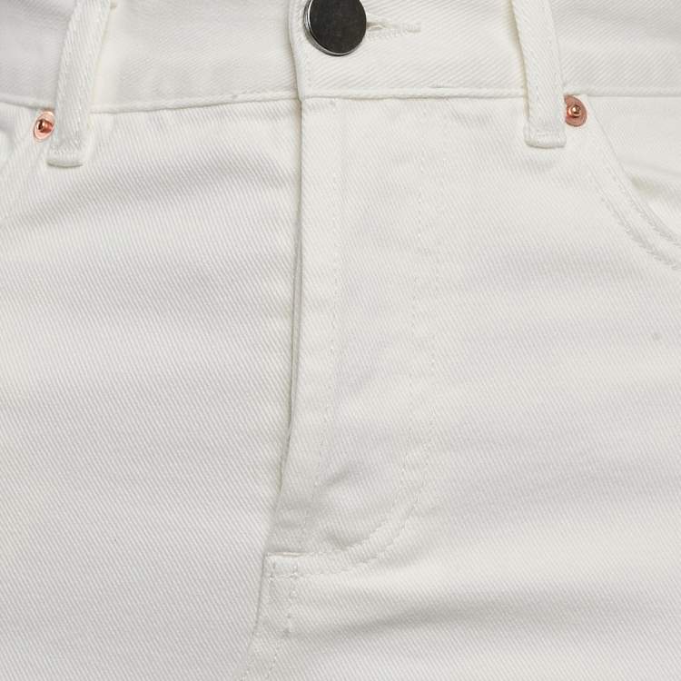 مملوكة مسبقًا Raey White Denim Raw Edge Detail Maxi Skirt S
