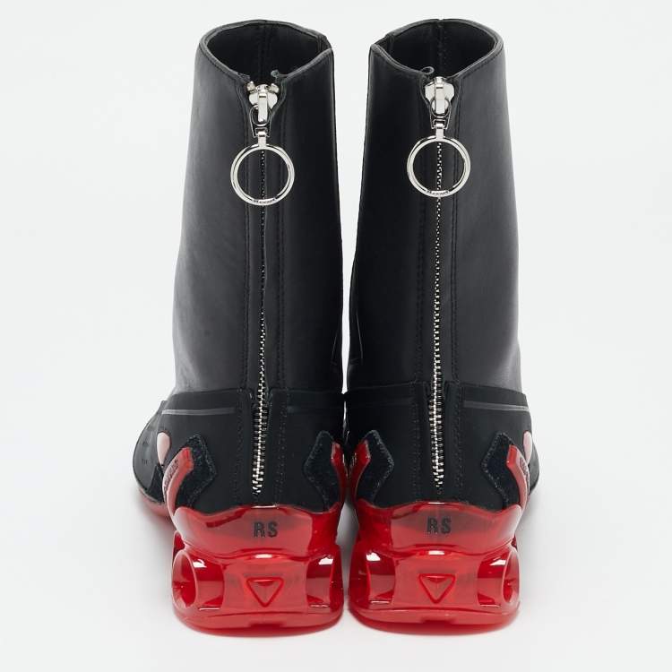 Pre Owned Raf Simons Black Leather Cycloid Ankle Boots Size 41