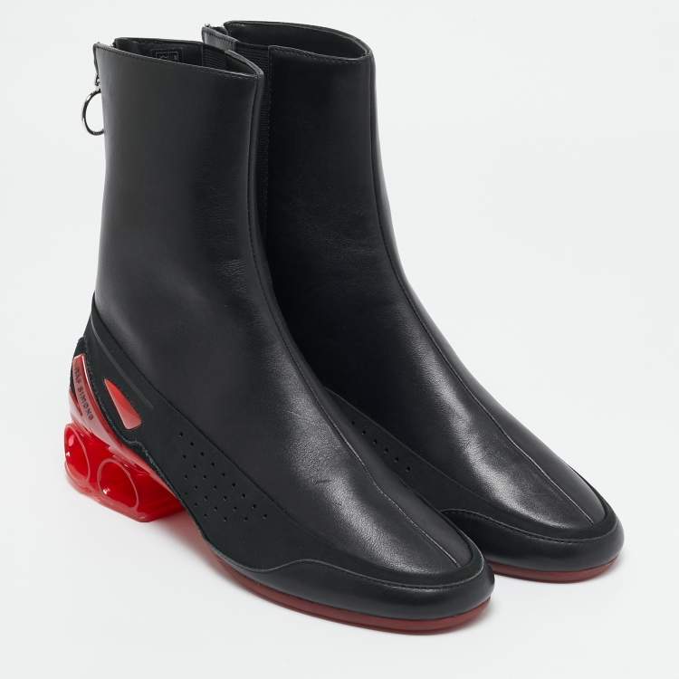 Pre Owned Raf Simons Black Leather Cycloid Ankle Boots Size 41