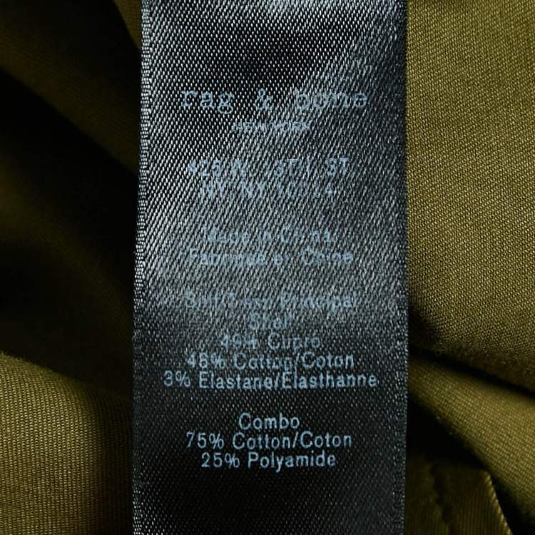 Pre Owned Rag & Bone Green Cotton Blend Shirt Dress XS