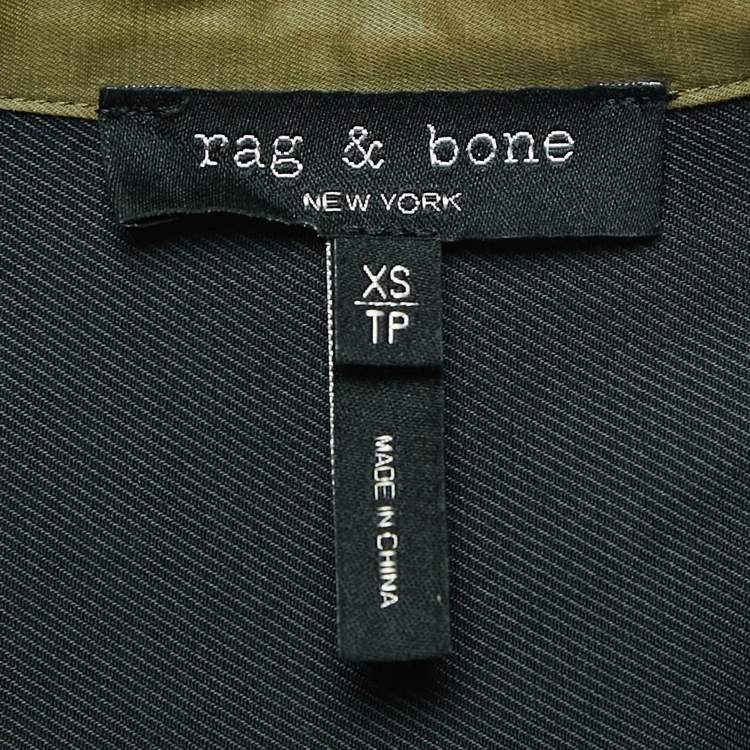 Pre Owned Rag & Bone Green Cotton Blend Shirt Dress XS