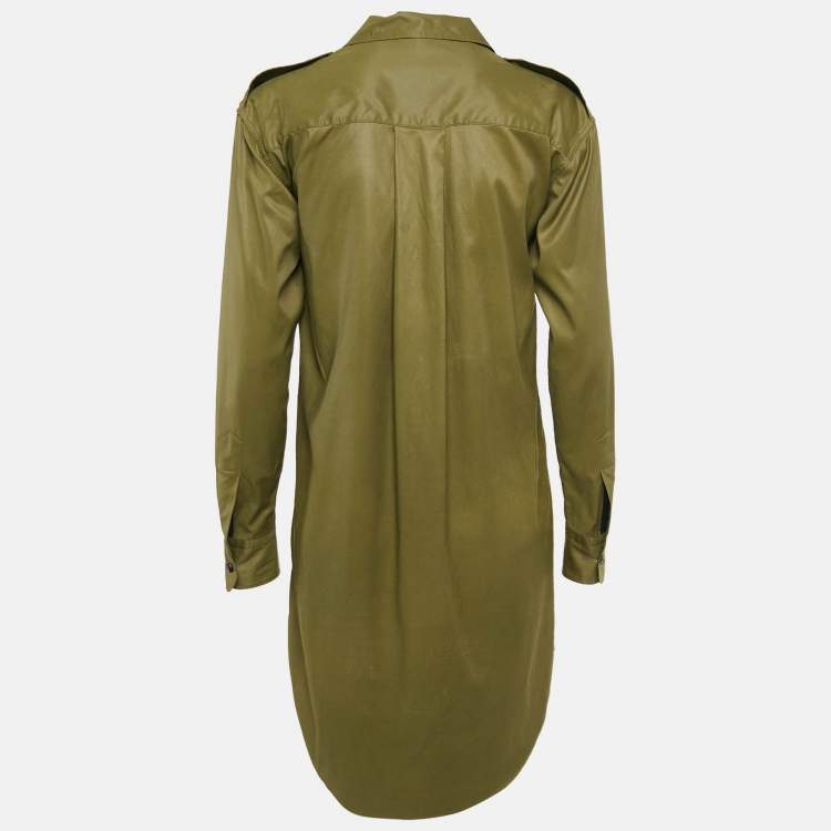 Pre Owned Rag & Bone Green Cotton Blend Shirt Dress XS