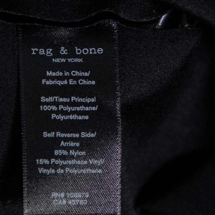 Pre Owned Rag & Bone Black Synthetic High Rise Pants M