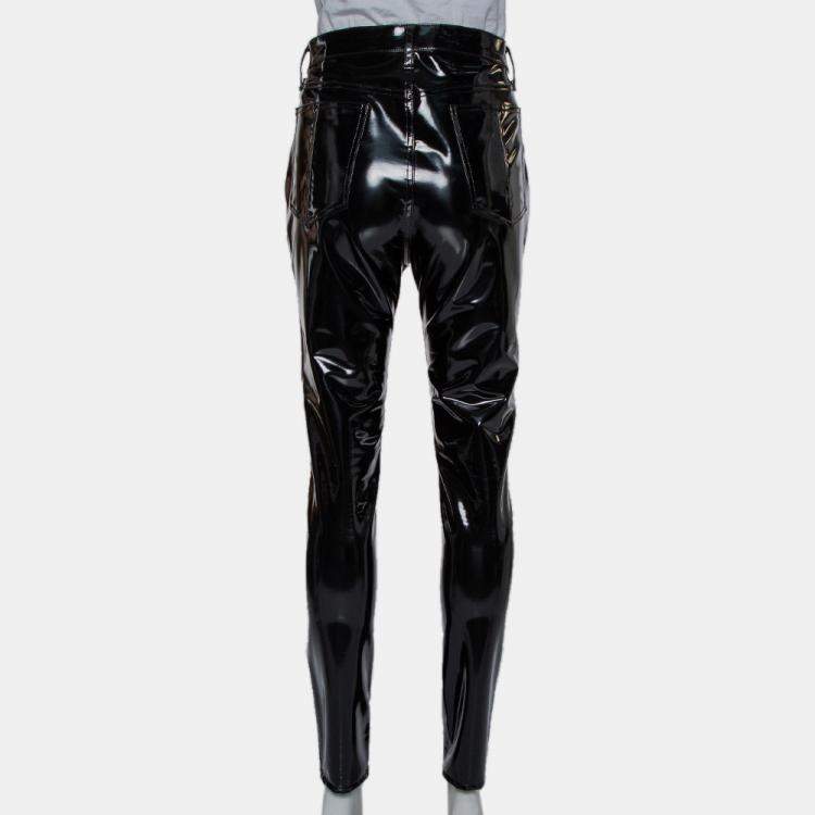 Pre Owned Rag & Bone Black Synthetic High Rise Pants M
