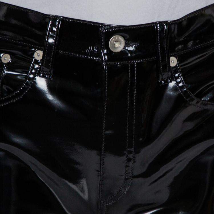 Pre Owned Rag & Bone Black Synthetic High Rise Pants M