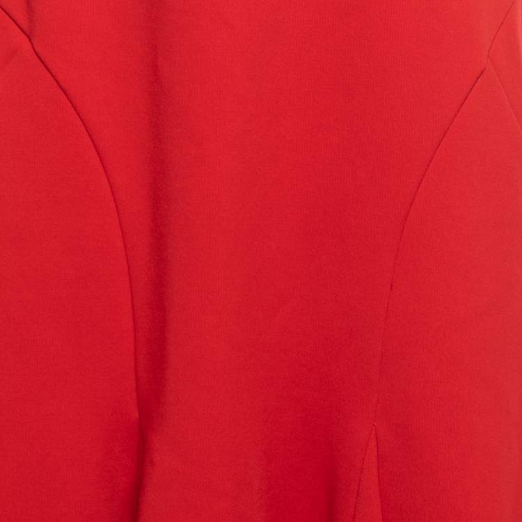 Pre Owned Ralph Lauren Collection Red Strapless Flared Short Dress M