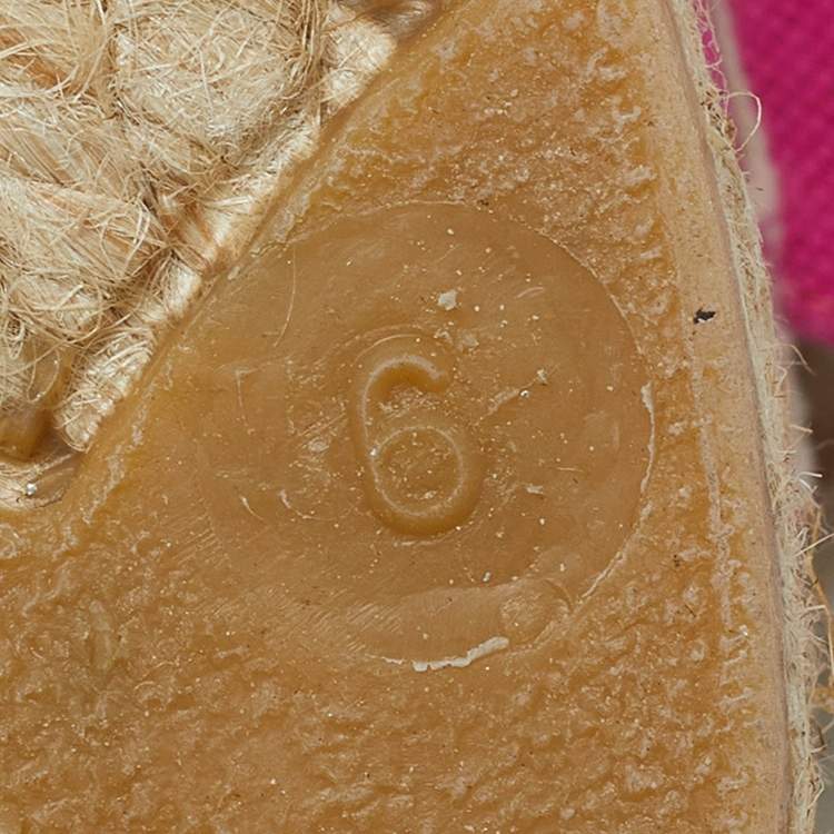 Pre Owned Ralph Lauren Collection Size 36 Pink Canvas Wedge Pumps