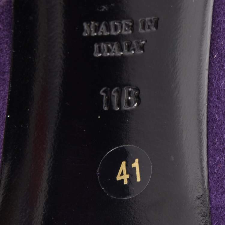 Pre Owned Ralph Lauren  Collection Purple Suede Buckle Embellished Pumps Size 41