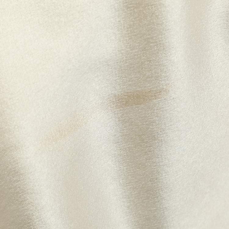 Pre Owned Ralph Lauren Collection Cream Silk Wrap V-Neck Maxi Dress M
