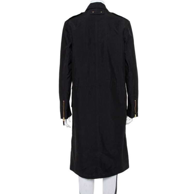 Pre Owned Ralph Lauren Collection Black Synthetic Zip Front Utility Coat M 