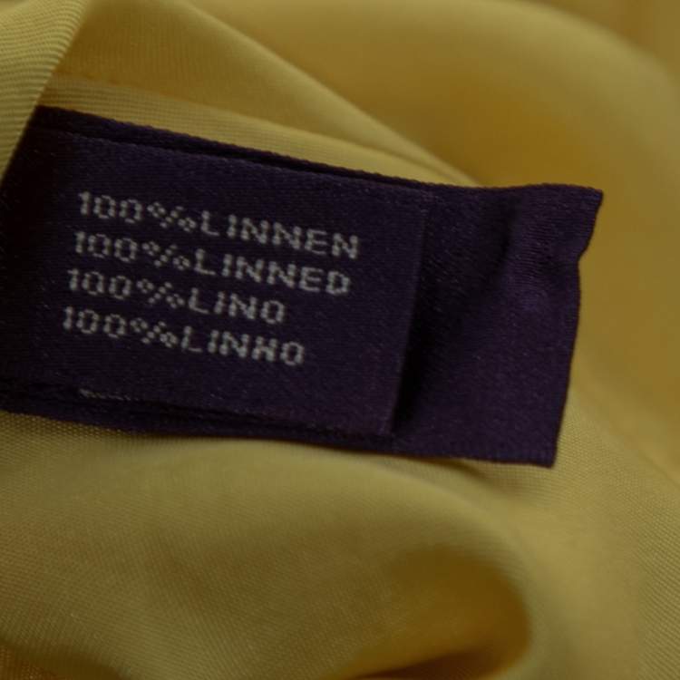Pre Owned Ralph Lauren Collection Yellow Linen Flared Skirt S