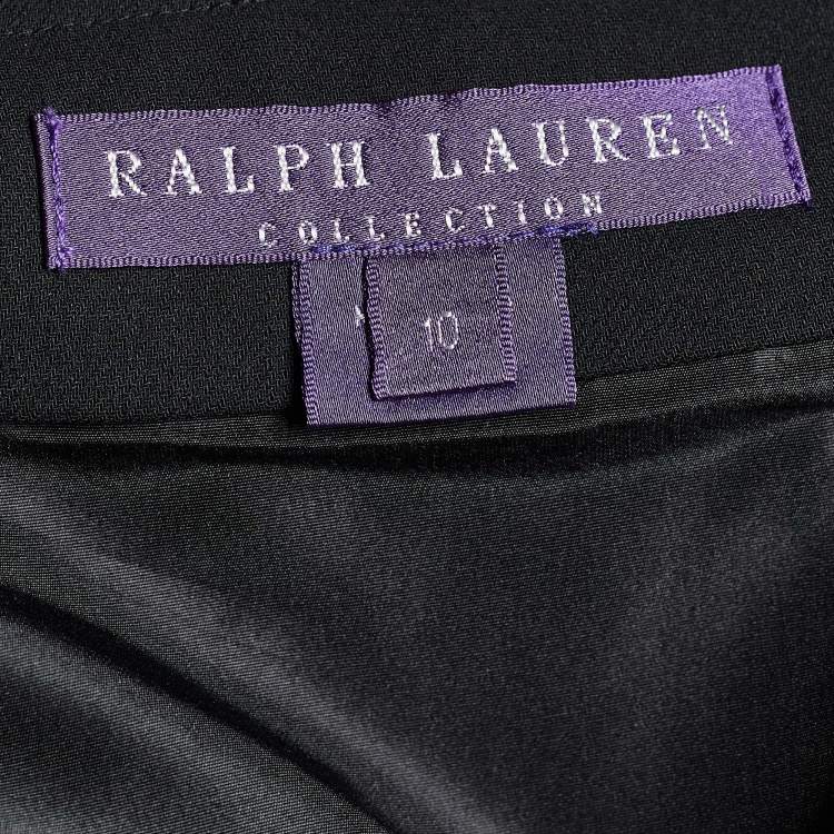 Pre Owned Ralph Lauren Collection Black Wool A-Line Skirt L
