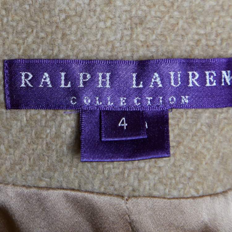 Pre Owned Ralph Lauren Collection Tan Brown Cashmere Button Front Coat S