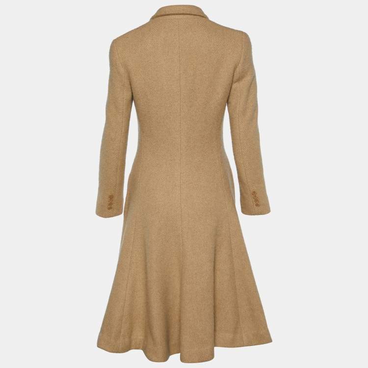 Pre Owned Ralph Lauren Collection Tan Brown Cashmere Button Front Coat S