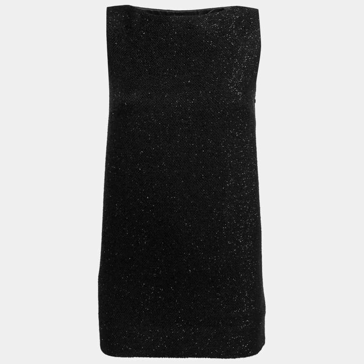 Pre Owned Ralph Lauren Collection Black Wool Sleeveless Mini Dress M
