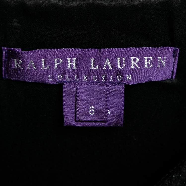 Pre Owned Ralph Lauren Collection Black Wool Sleeveless Mini Dress M
