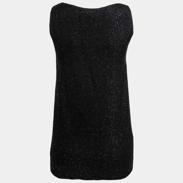 Pre Owned Ralph Lauren Collection Black Wool Sleeveless Mini Dress M