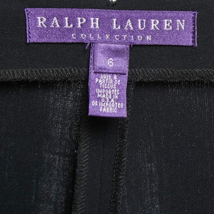 Pre Owned Ralph Lauren Collection Black Wool Side Stripe Detail Trousers M