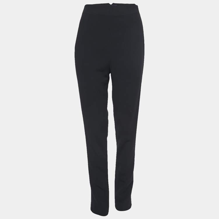 Pre Owned Ralph Lauren Collection Black Wool Side Stripe Detail Trousers M