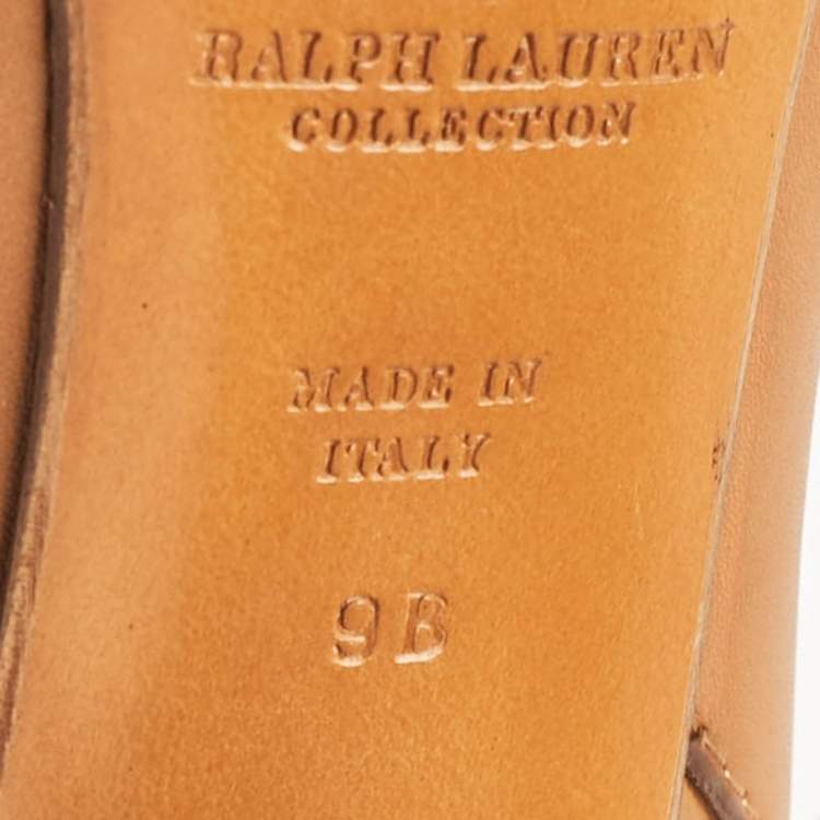 مملوكة مسبقًا Ralph Lauren Collection Brown Leather Kelsey Mid Calf Boots Size 40