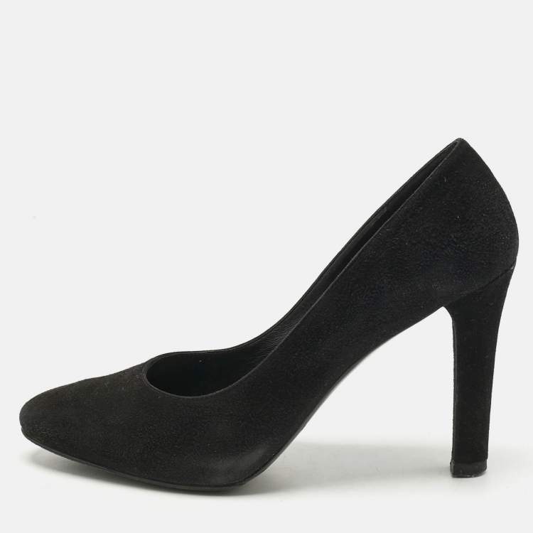 Pre Owned Ralph Lauren Collection Black Suede And Leather Pumps Size 38