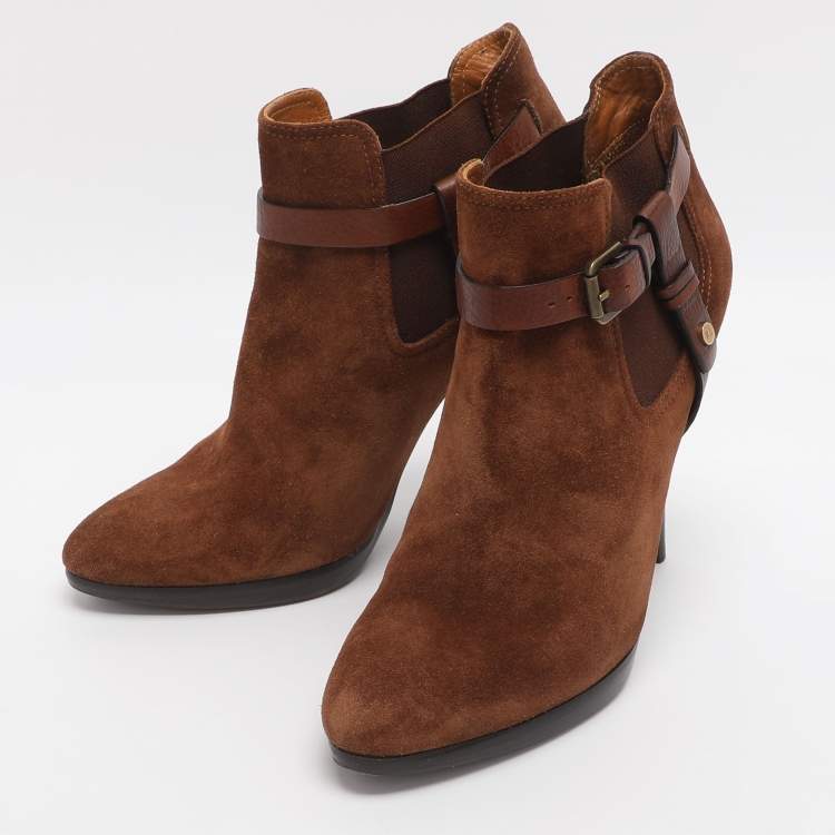 Pre Owned Ralph Lauren Collection Size 40 Brown Suede Booties