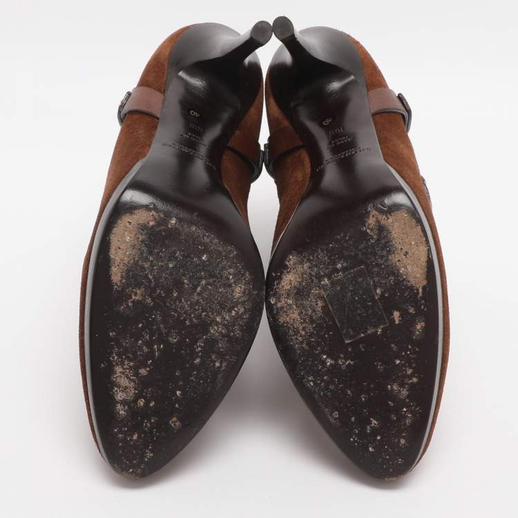 Pre Owned Ralph Lauren Collection Size 40 Brown Suede Booties