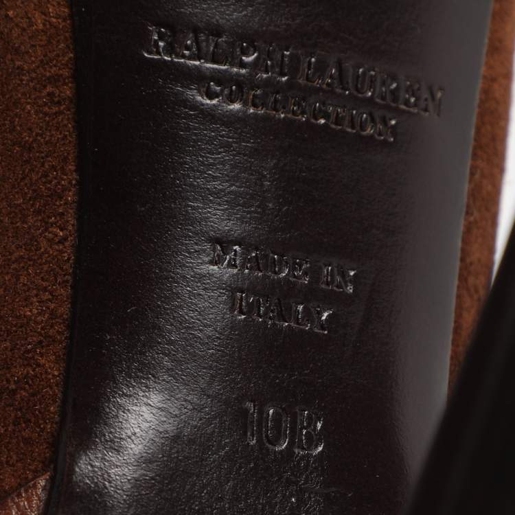 Pre Owned Ralph Lauren Collection Size 40 Brown Suede Booties