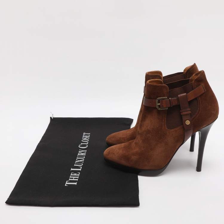 Pre Owned Ralph Lauren Collection Size 40 Brown Suede Booties