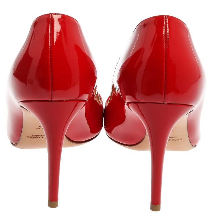 Pre Owned Ralph Lauren Collection Red Patent Leather Armissa Pointed Toe Pumps  Size 40