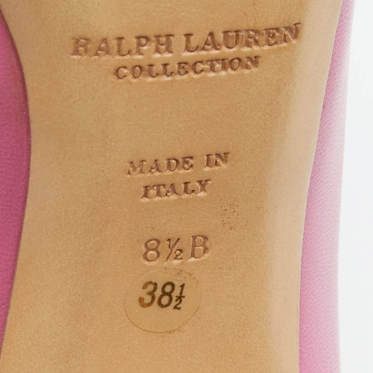 Pre Owned Ralph Lauren Collection Pink Leather Armissa Pointed Toe Pumps Size 38.5