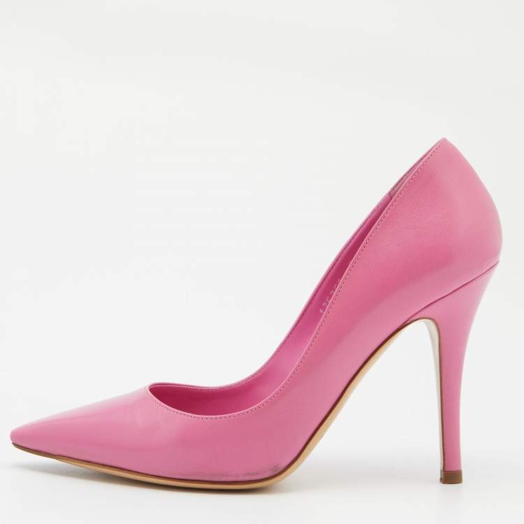 Pre Owned Ralph Lauren Collection Pink Leather Armissa Pointed Toe Pumps Size 38.5