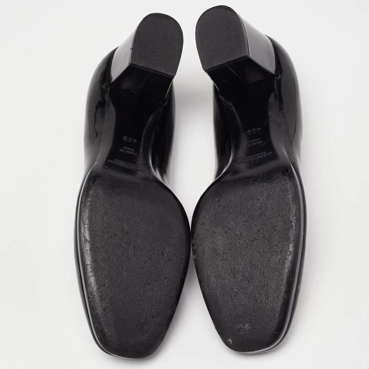 Pre Owned Ralph Lauren Collection Black Patent Leather Block Heel Pumps Size 40