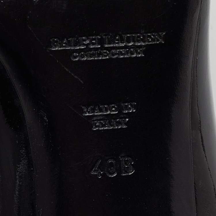 Pre Owned Ralph Lauren Collection Black Patent Leather Block Heel Pumps Size 40