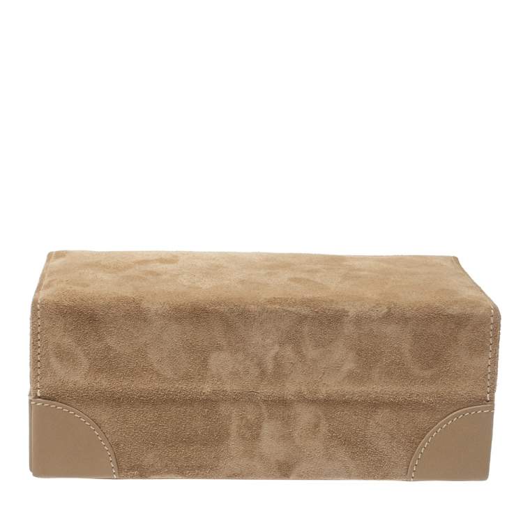 Pre Owned Ralph Lauren Beige Suede Brooke Travel Jewellery Box