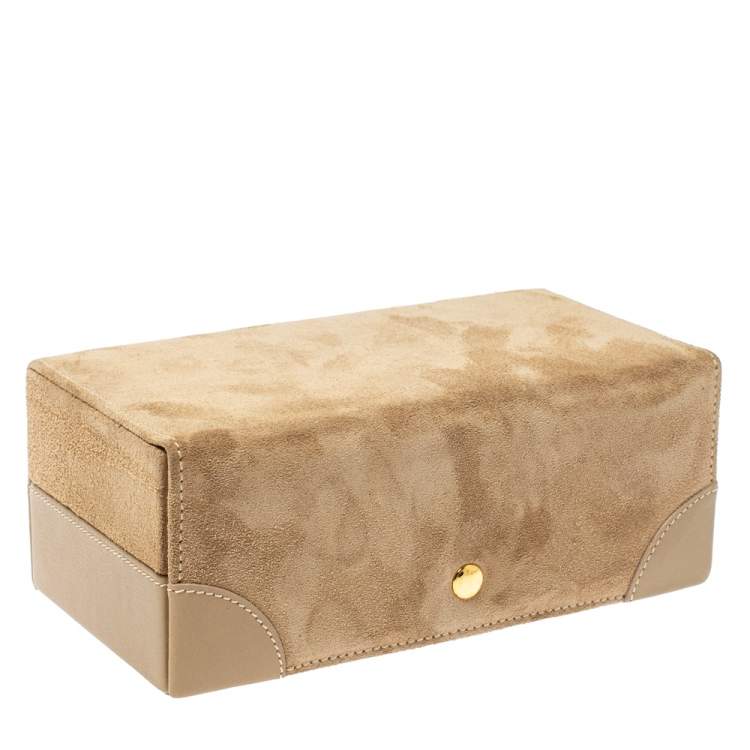 Pre Owned Ralph Lauren Beige Suede Brooke Travel Jewellery Box