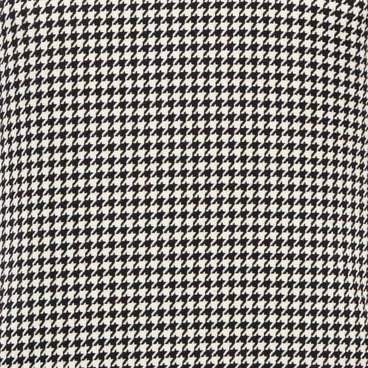 Pre Owned Ralph Lauren Black/White Houndstooth Wool Flounce Mini Dress S