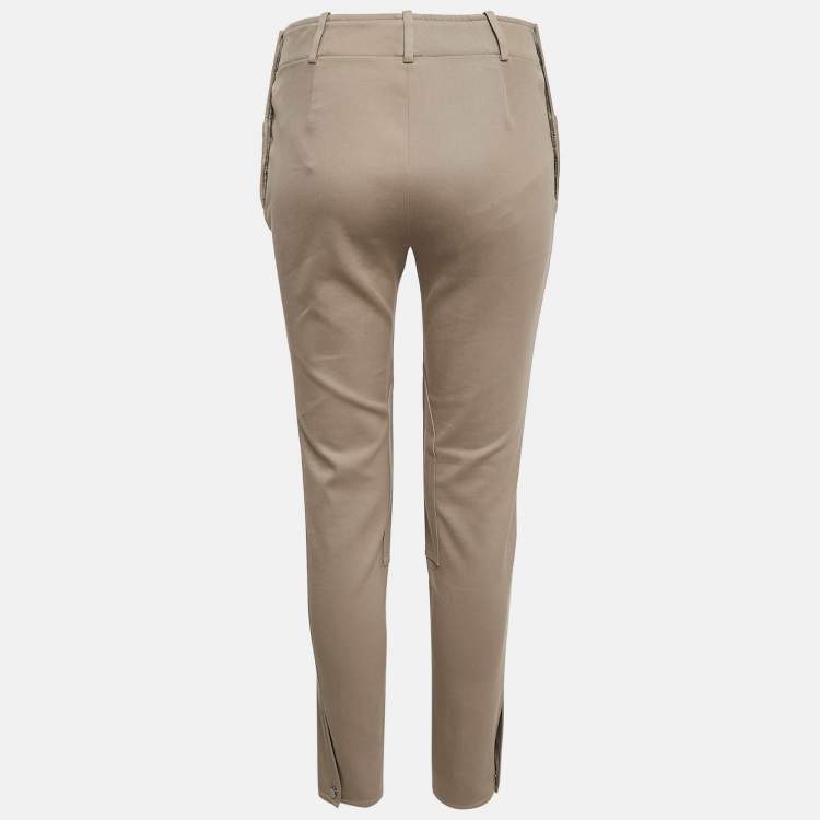 Pre Owned Ralph Lauren Beige Stretch Knit Patton Jodphur Pants S