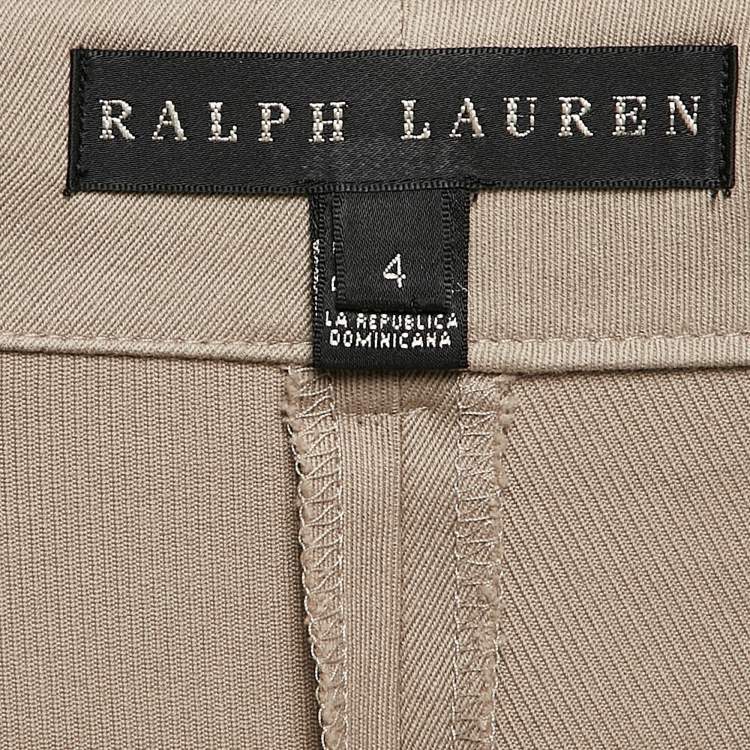 Pre Owned Ralph Lauren Beige Stretch Knit Patton Jodphur Pants S