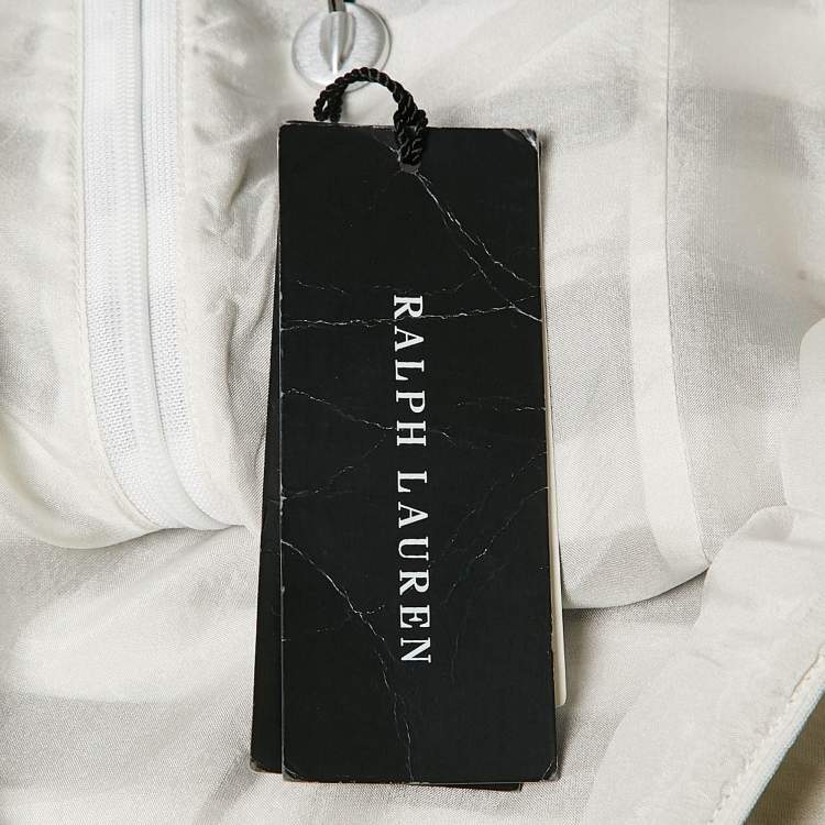 Pre Owned Ralph Lauren Black/White Stripe Crepe Mini Dress M