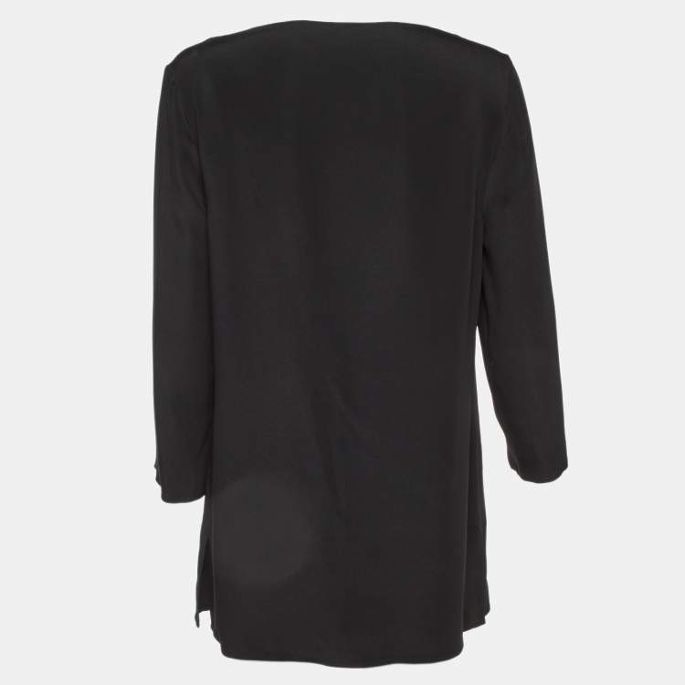 Pre Owned Ralph Lauren Black Cady Linette Tunic Top L