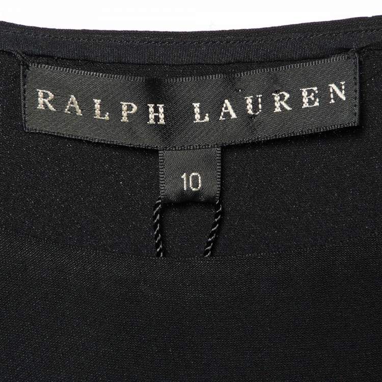 Pre Owned Ralph Lauren Black Cady Linette Tunic Top L