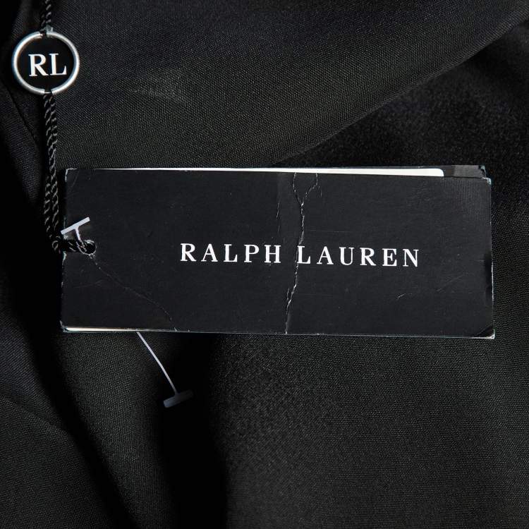 Pre Owned Ralph Lauren Black Cady Linette Tunic Top L