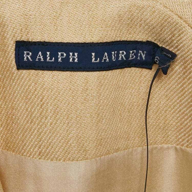 Pre Owned Ralph Lauren Cream Linen Cropped Vest M