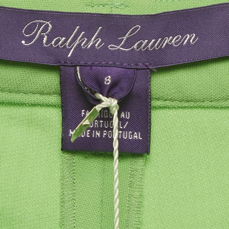 Pre Owned Ralph Lauren Green Wool Straight Leg Trousers M