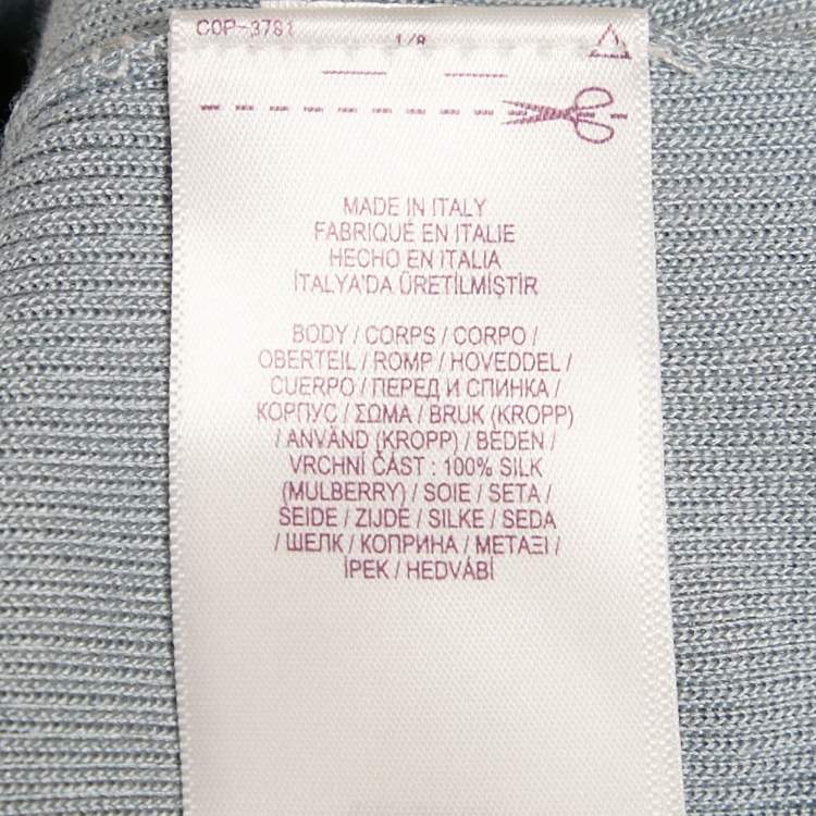 Pre Owned Ralph Lauren Powder Blue Silk Knit Top XS 