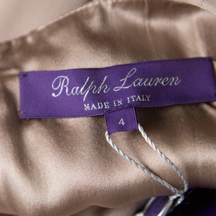 Pre Owned Ralph Lauren Brown Wool Gathered Belted Louisa Dress S